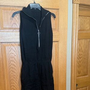 Black Sleeveless Zip-Up Jumpsuit
